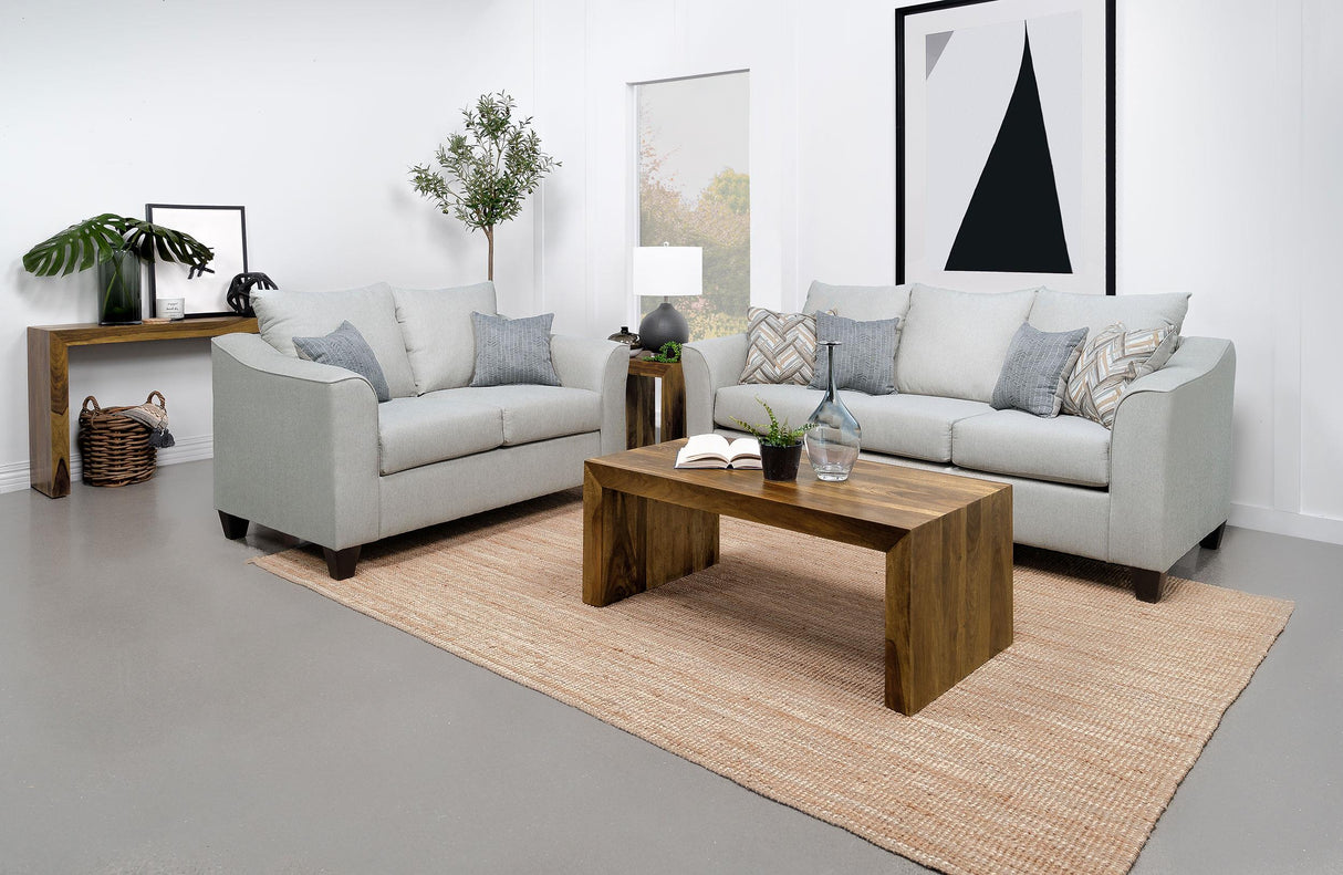 Coaster Salizar 2-piece Upholstered Flared Arm Sofa Set Sand