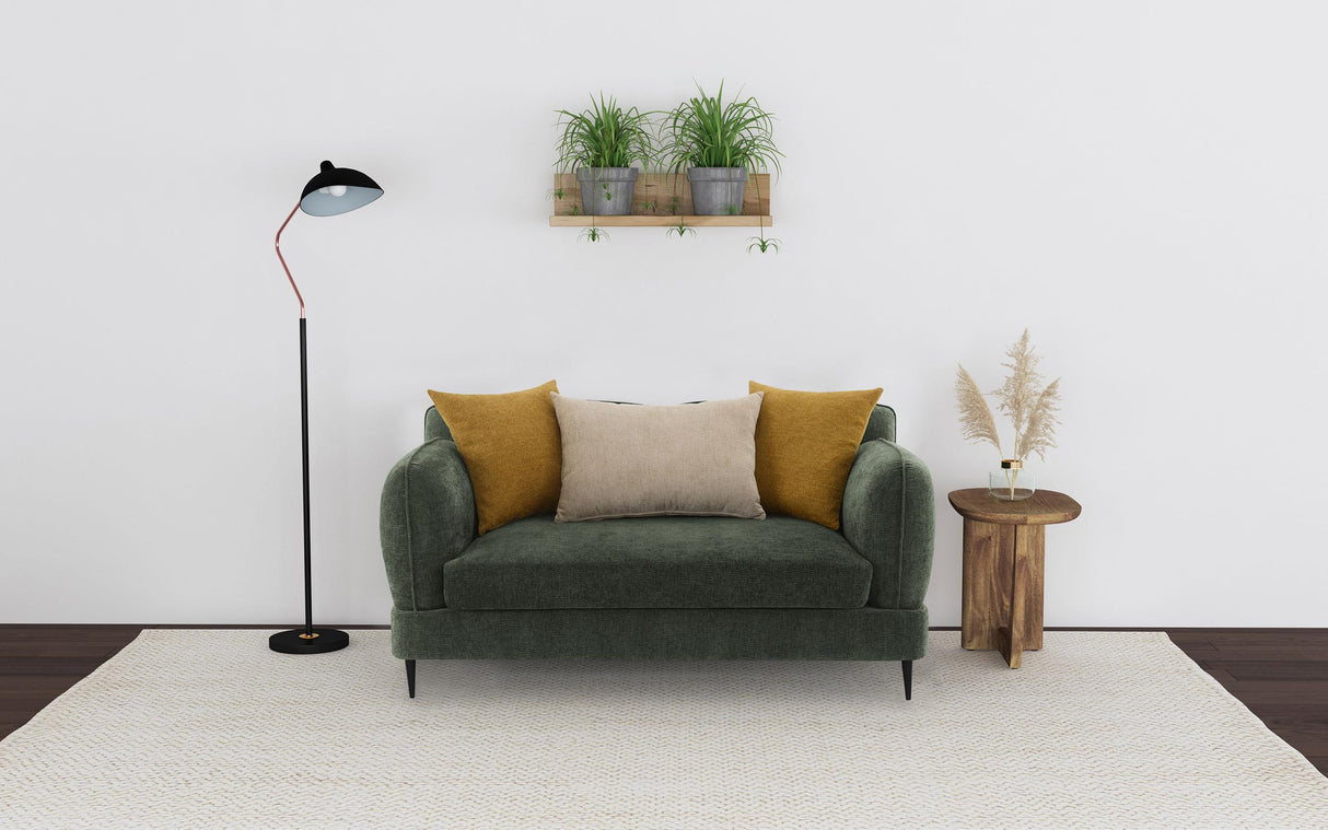 Coaster Jade Chenille Upholstered Modern Track Arm Loveseat Green