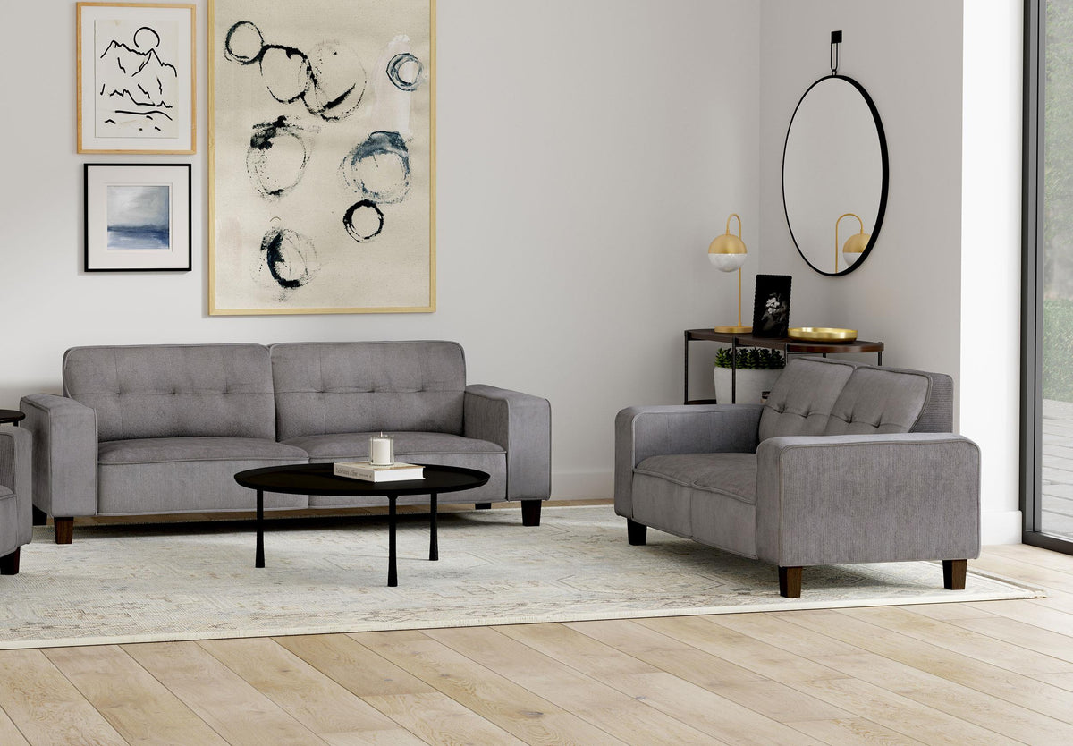Coaster Deerhurst 2-piece Upholstered Track Arm Sofa Set Charcoal