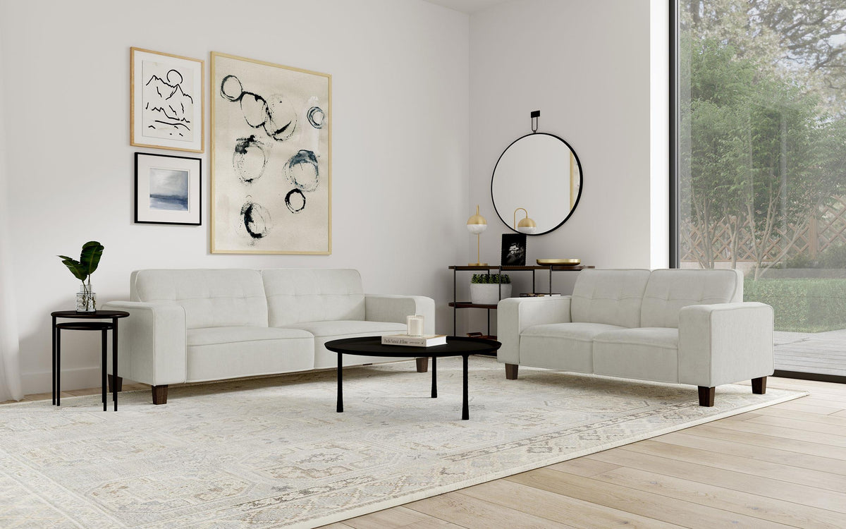 Coaster Deerhurst 2-piece Upholstered Track Arm Sofa Set Greige
