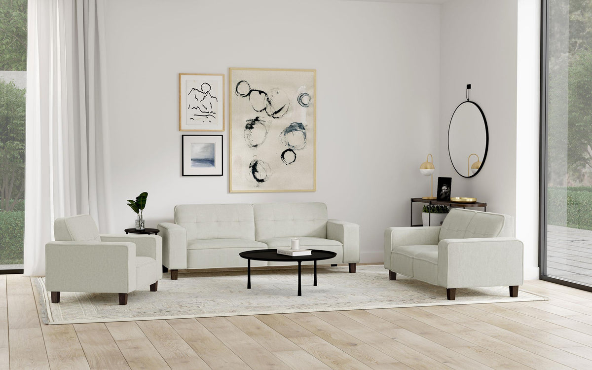 Coaster Deerhurst 3-piece Upholstered Track Arm Sofa Set Greige