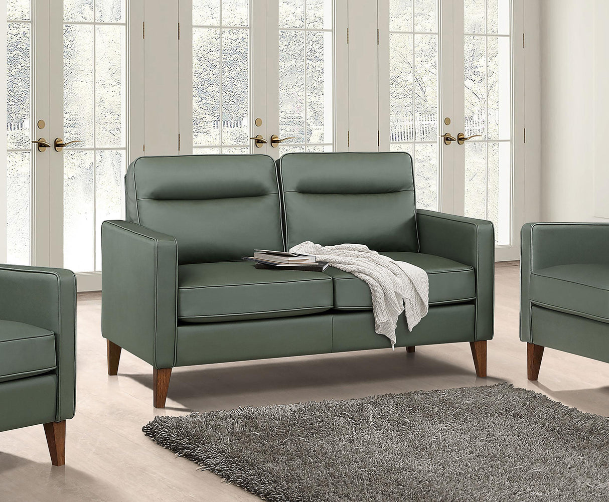 Coaster Jonah Upholstered Track Arm Loveseat Green
