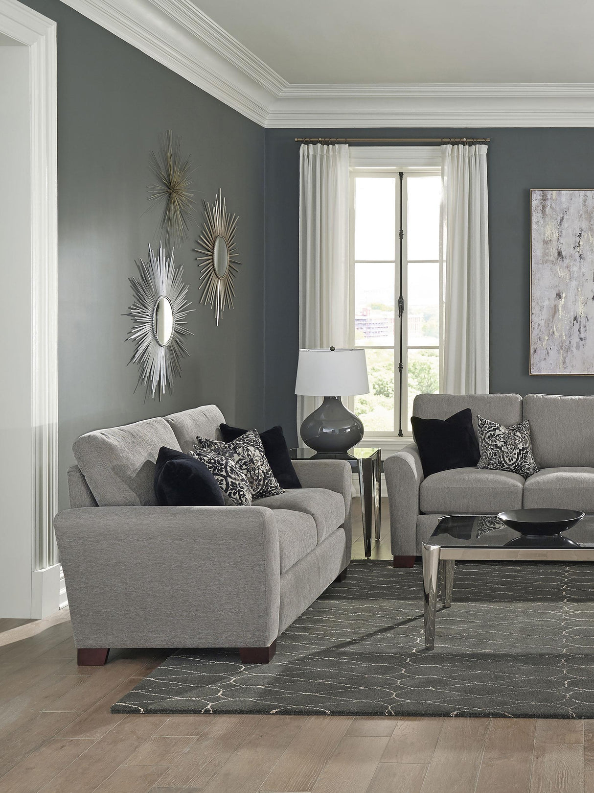 Coaster Drayton Upholstered Flared Arm Loveseat Warm Grey