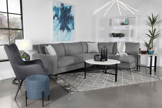 Coaster Clint Upholstered Track Arm Sectional Sofa Grey