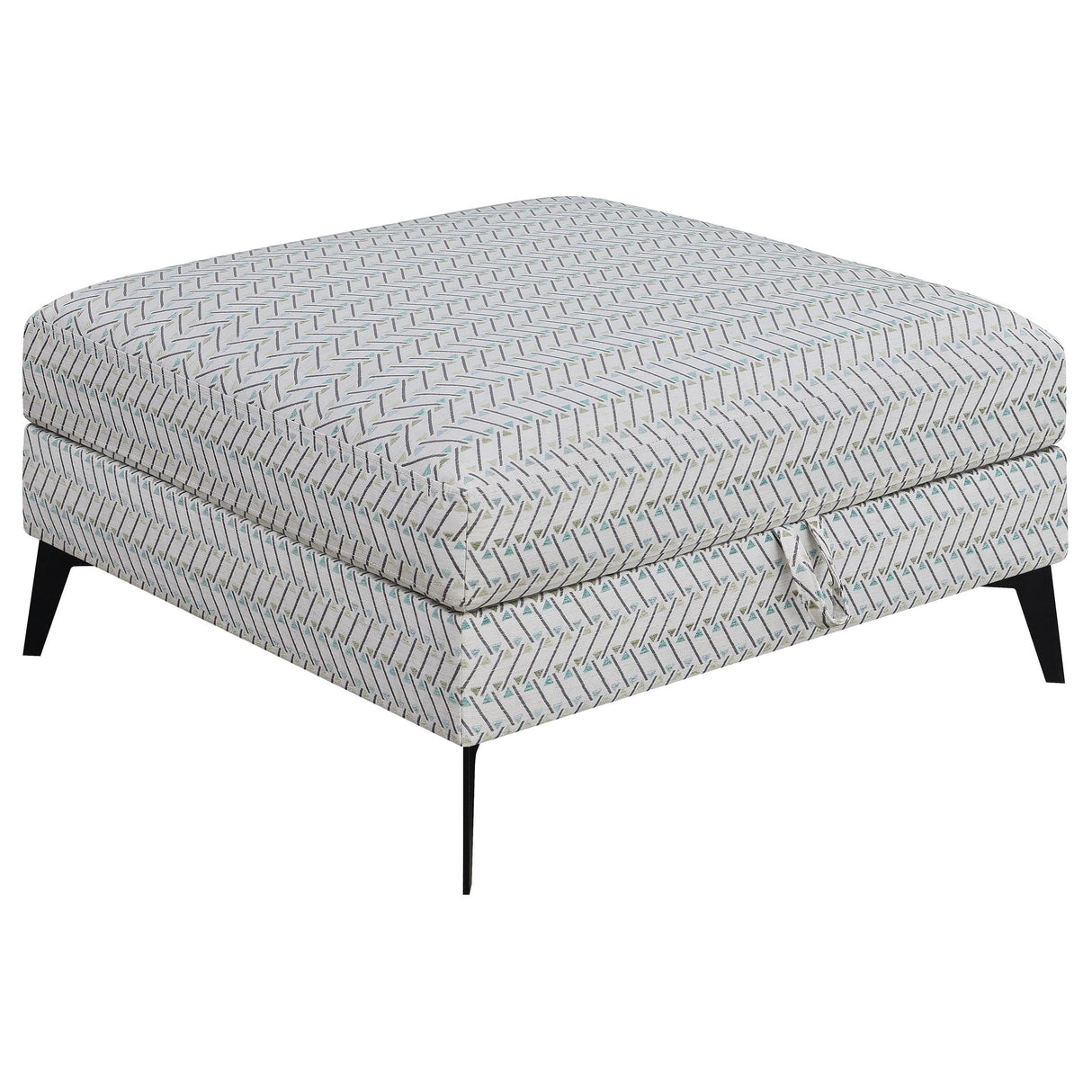 Coaster Clint Square Upholstered Tufted Storage Ottoman Aloe