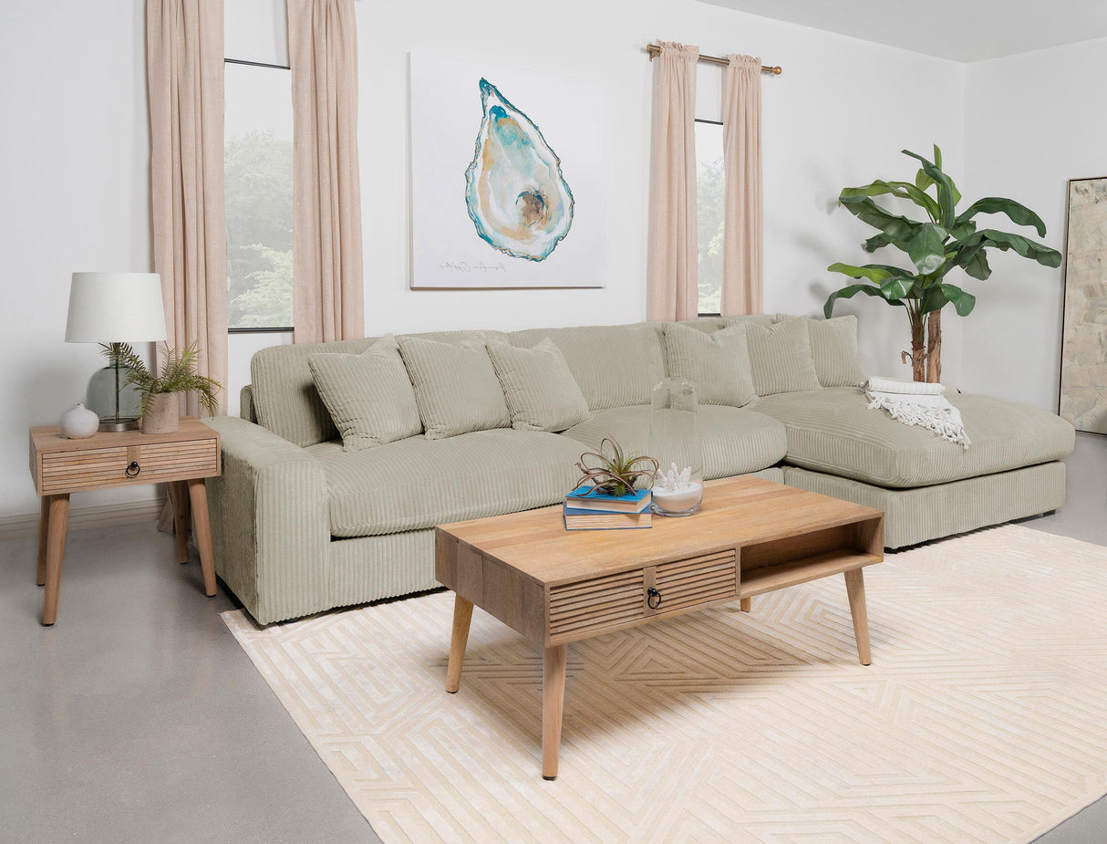Coaster Blaine Upholstered Reversible Chaise Sectional Sofa Sand