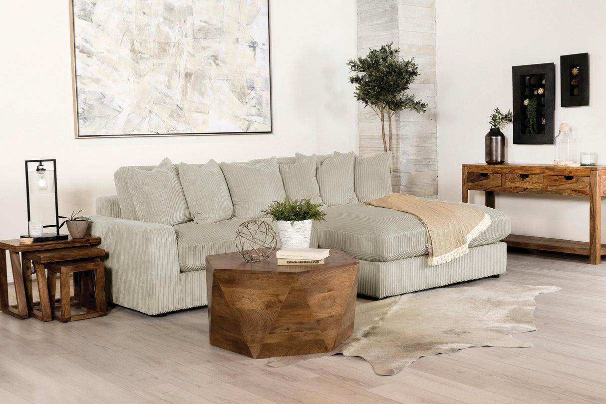 Coaster Blaine Upholstered Reversible Chaise Sectional Sofa Sand
