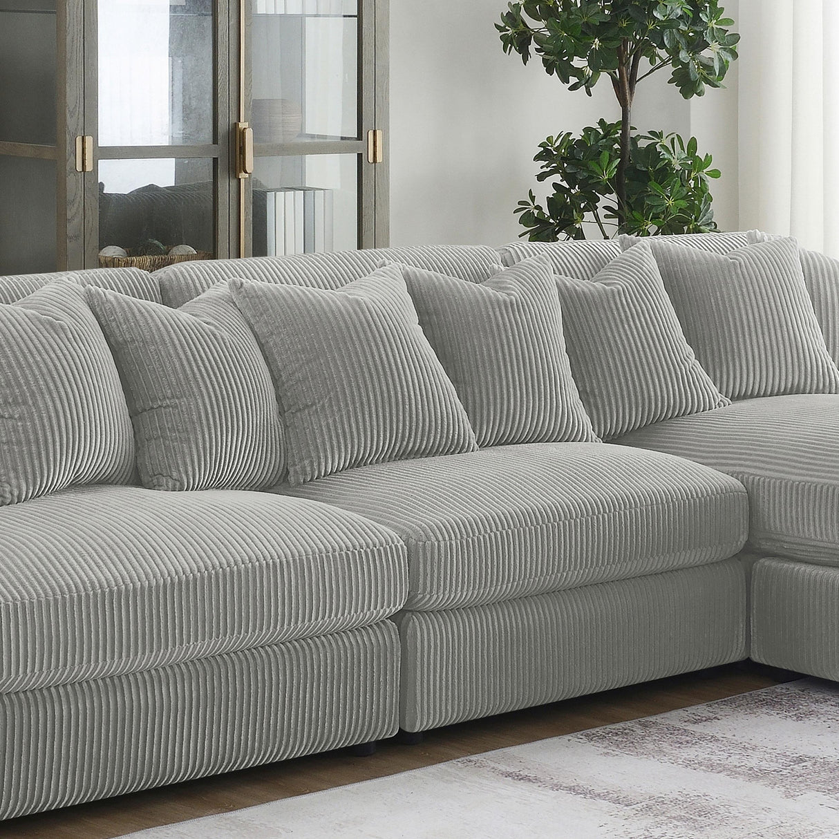 Coaster Blaine Upholstered Armless Chair Fog