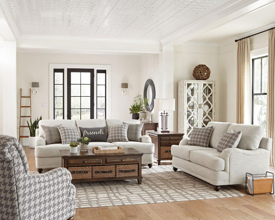 Coaster Glenn 3-piece Upholstered Sofa Set Light Grey and Grey