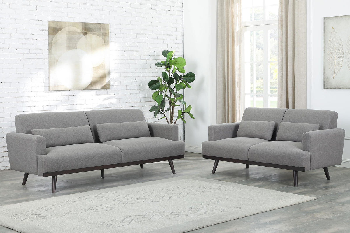 Coaster Blake 2-piece Upholstered Track Arm Sofa Set Sharkskin