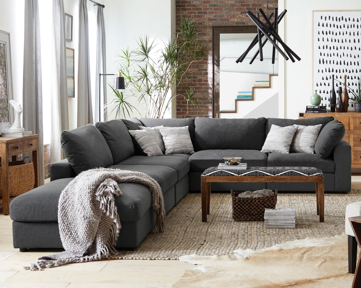 Coaster Serene 4-piece Upholstered Modular Sectional Sofa Charcoal