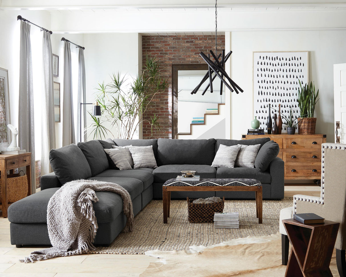 Coaster Serene 4-piece Upholstered Modular Sectional Sofa Charcoal
