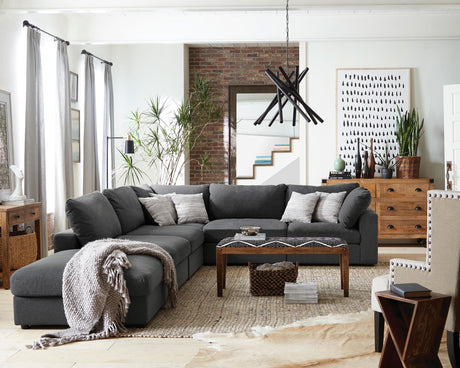 Coaster Serene 4-piece Upholstered Modular Sectional Sofa Charcoal
