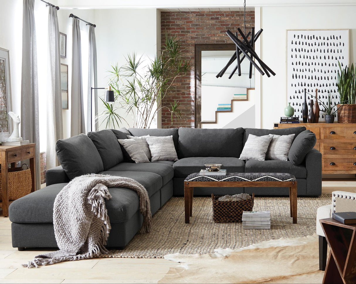 Coaster Serene 6-piece Upholstered Modular Sectional Sofa Charcoal
