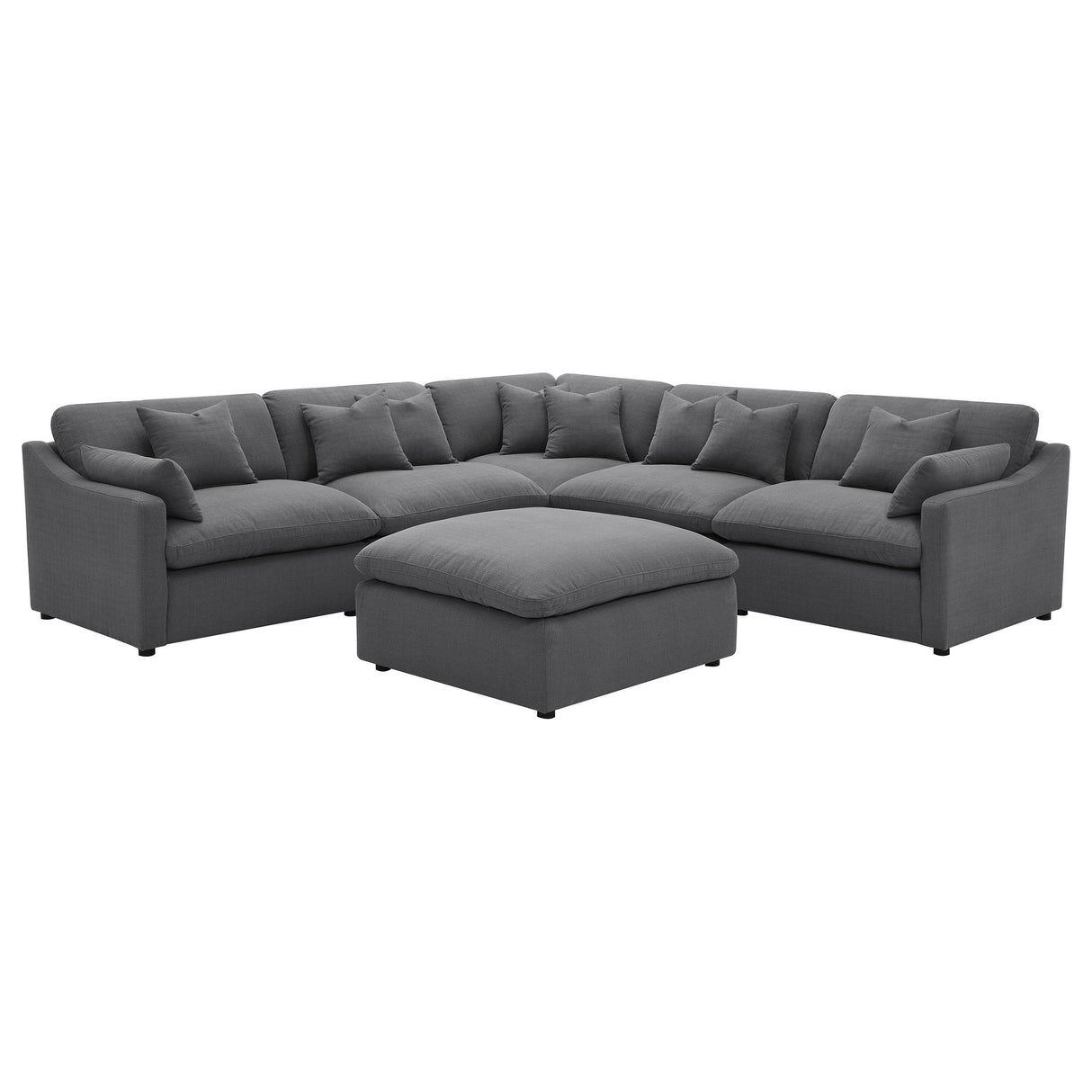 Coaster Hobson 6-piece Upholstered Modular Sectional Sofa Charcoal