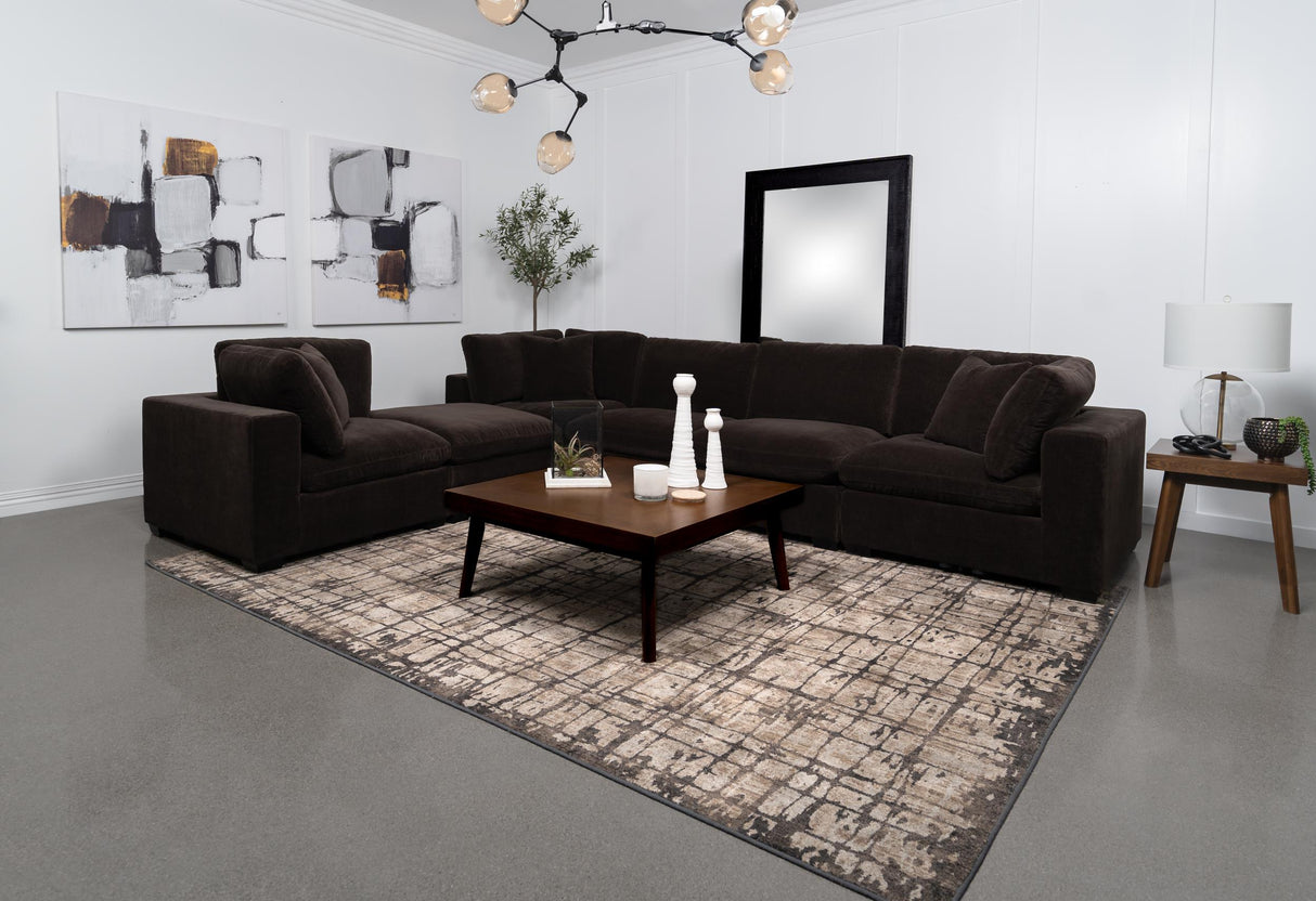 Coaster Lakeview 6-piece Upholstered Modular Sectional Chocolate