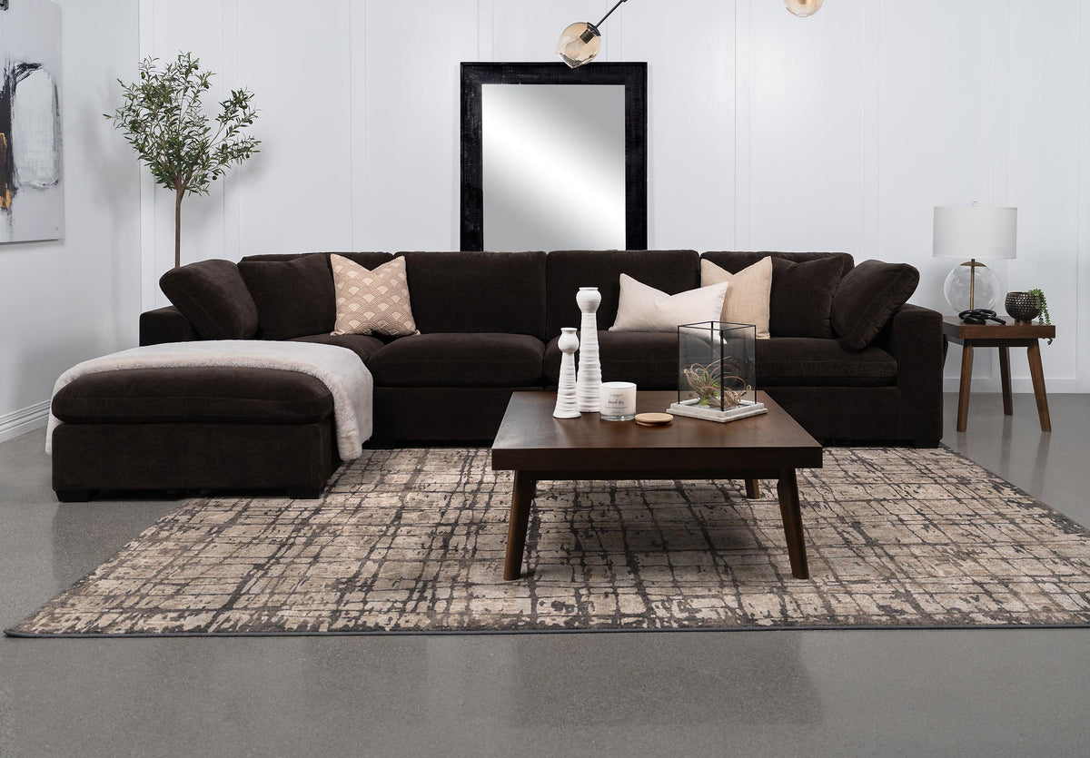 Coaster Lakeview 5-piece Upholstered Modular Sectional Chocolate