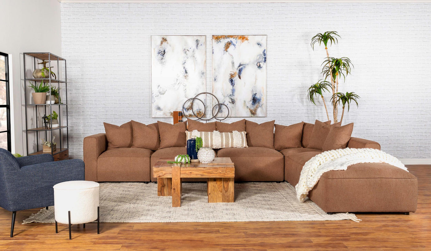 Coaster Jennifer 6-piece Upholstered Modular Sectional Terracotta