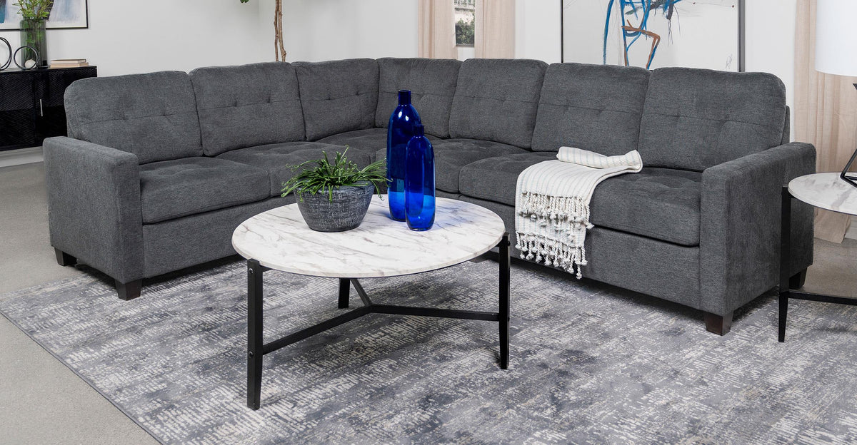 Coaster Georgina 4-piece Upholstered Modular Sectional Steel Grey