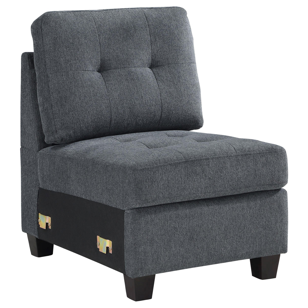 Coaster Georgina Upholstered Armless Chair Steel Grey
