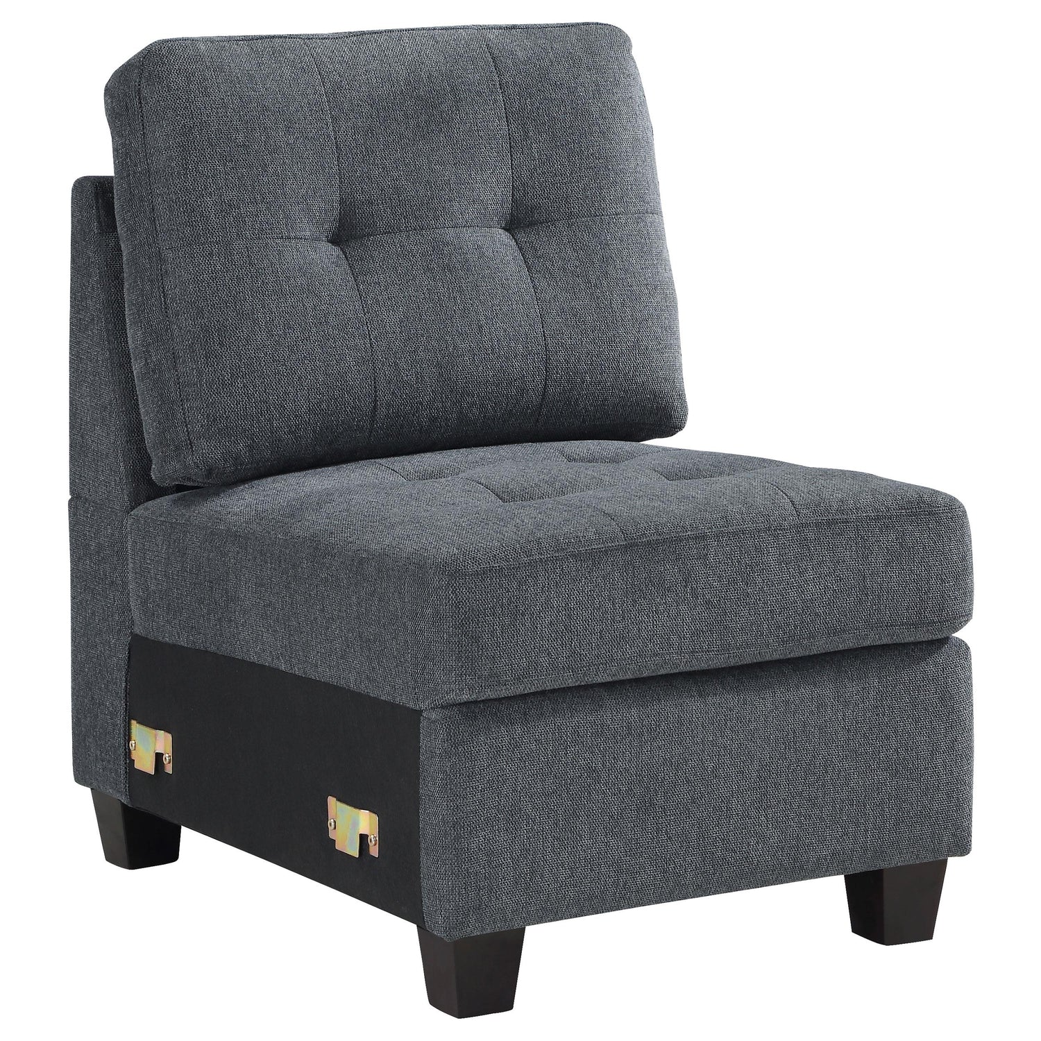 Coaster Georgina Upholstered Armless Chair Steel Grey