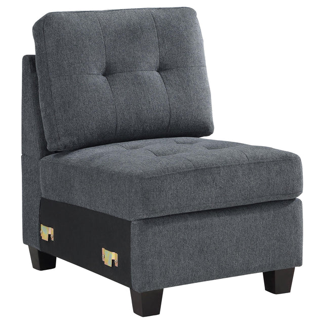 Coaster Georgina Upholstered Armless Chair Steel Grey