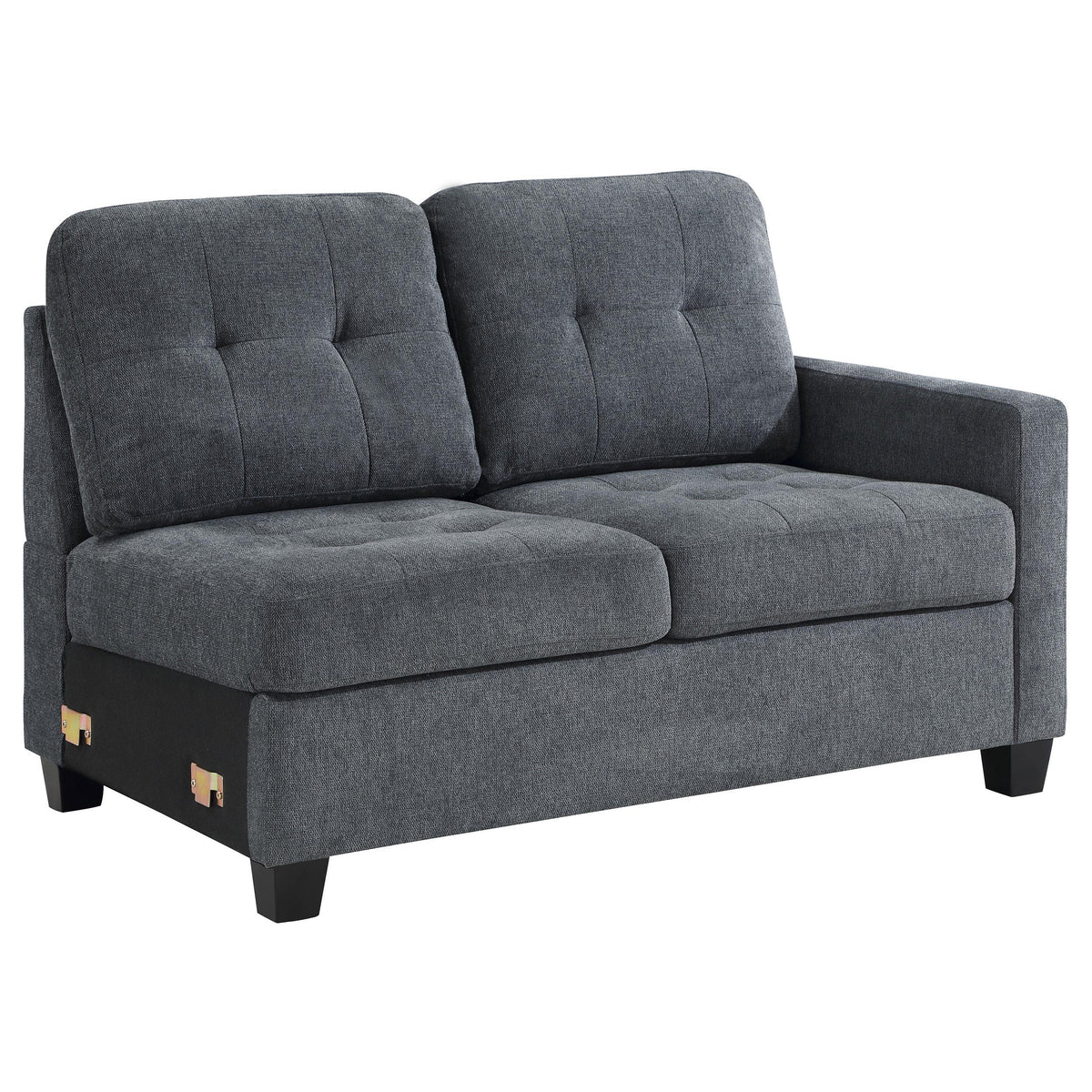 Coaster Georgina Upholstered RAF Loveseat Steel Grey