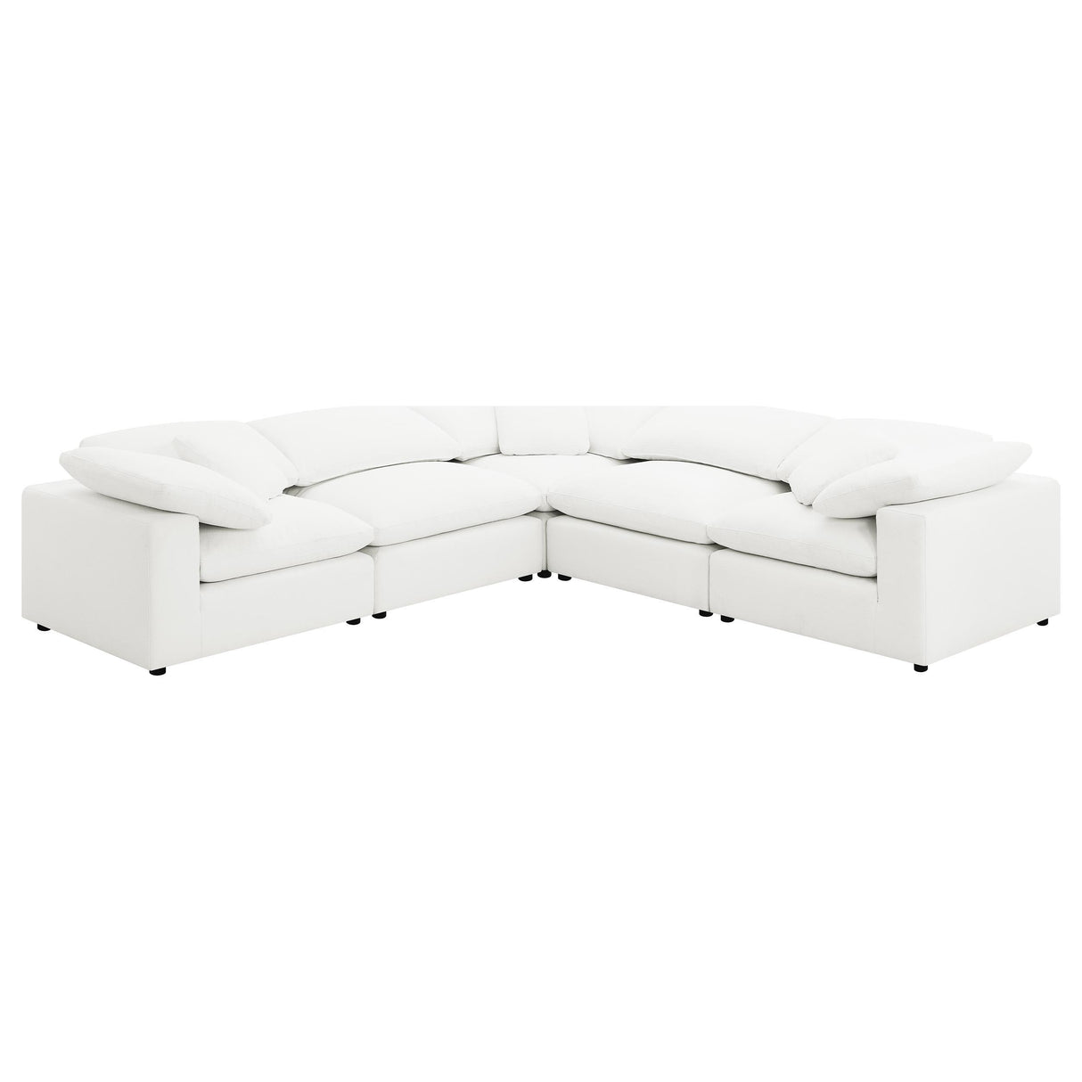 Coaster Raleigh 5-piece Boucle Upholstered Modular Sectional Ivory