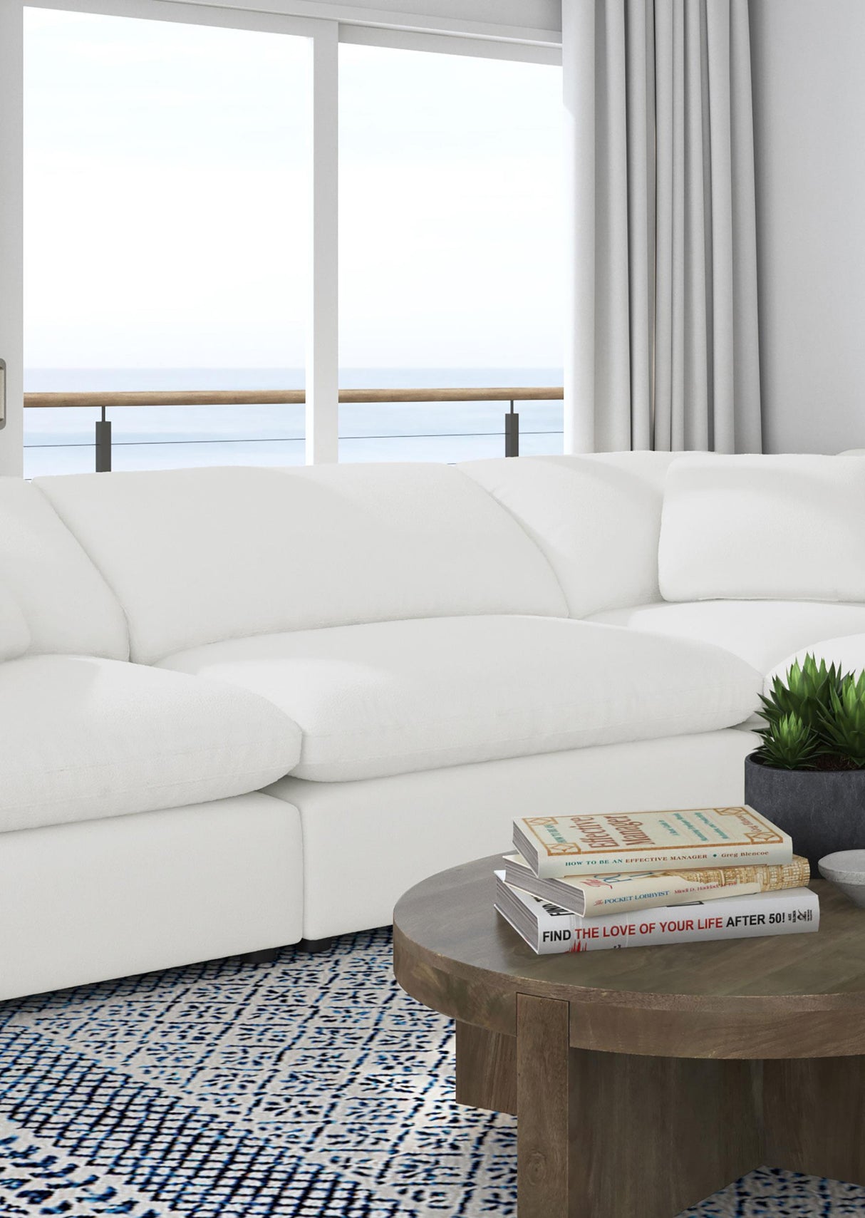 Coaster Raleigh Boucle Upholstered Armless Chair Ivory