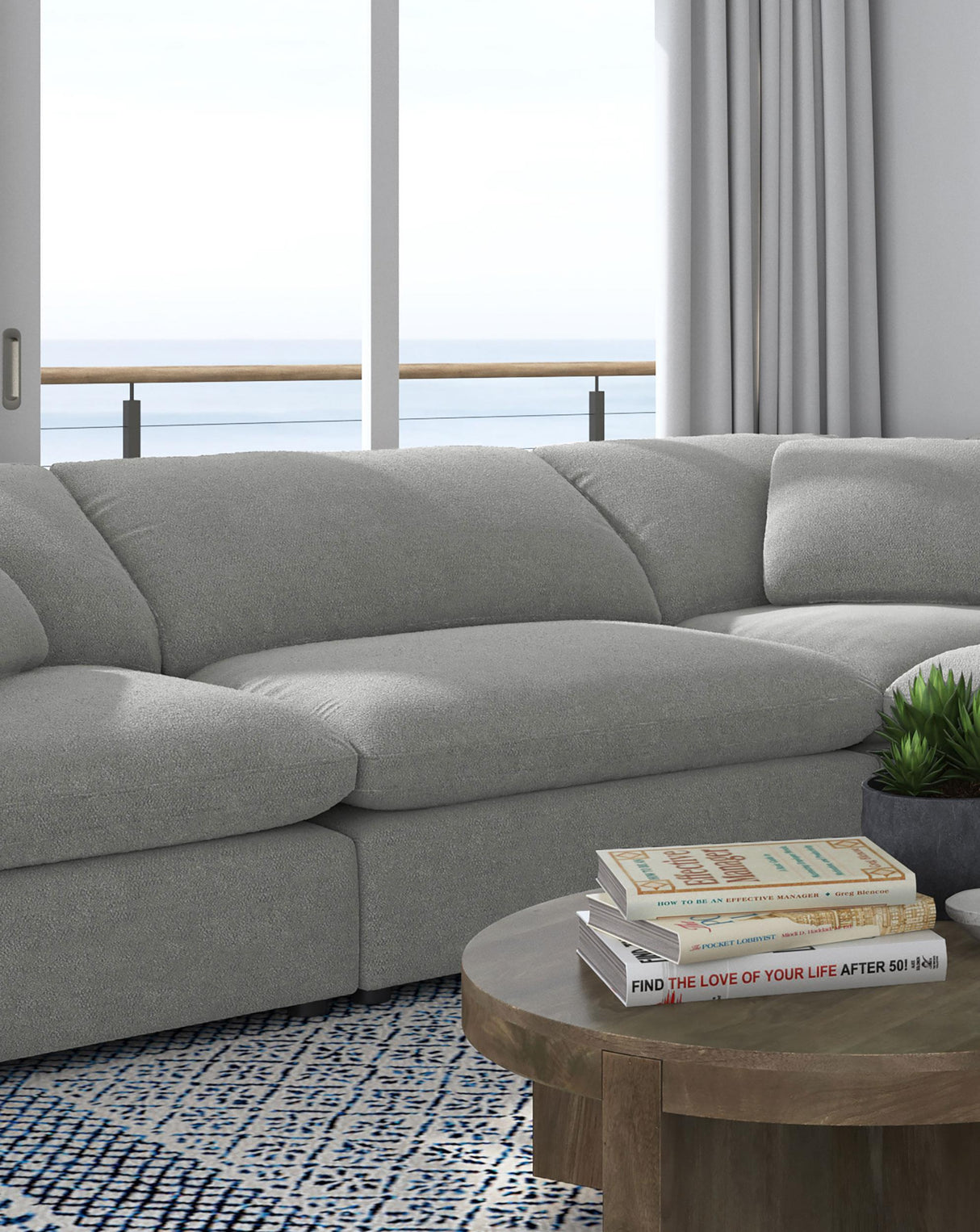 Coaster Raleigh Boucle Upholstered Armless Chair Grey