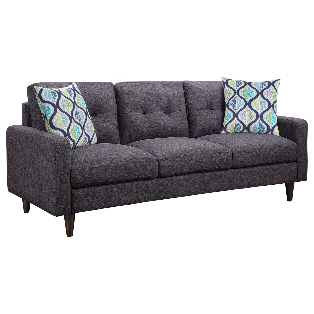 Coaster Watsonville Upholstered Track Arm Tufted Sofa Grey