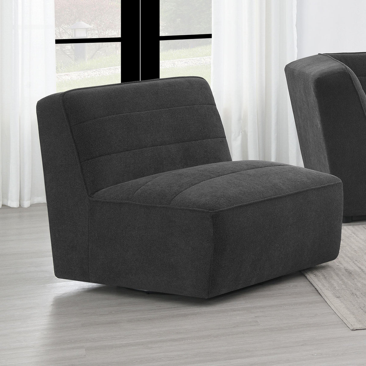 Coaster Sunny Upholstered Armless Chair Dark Charcoal
