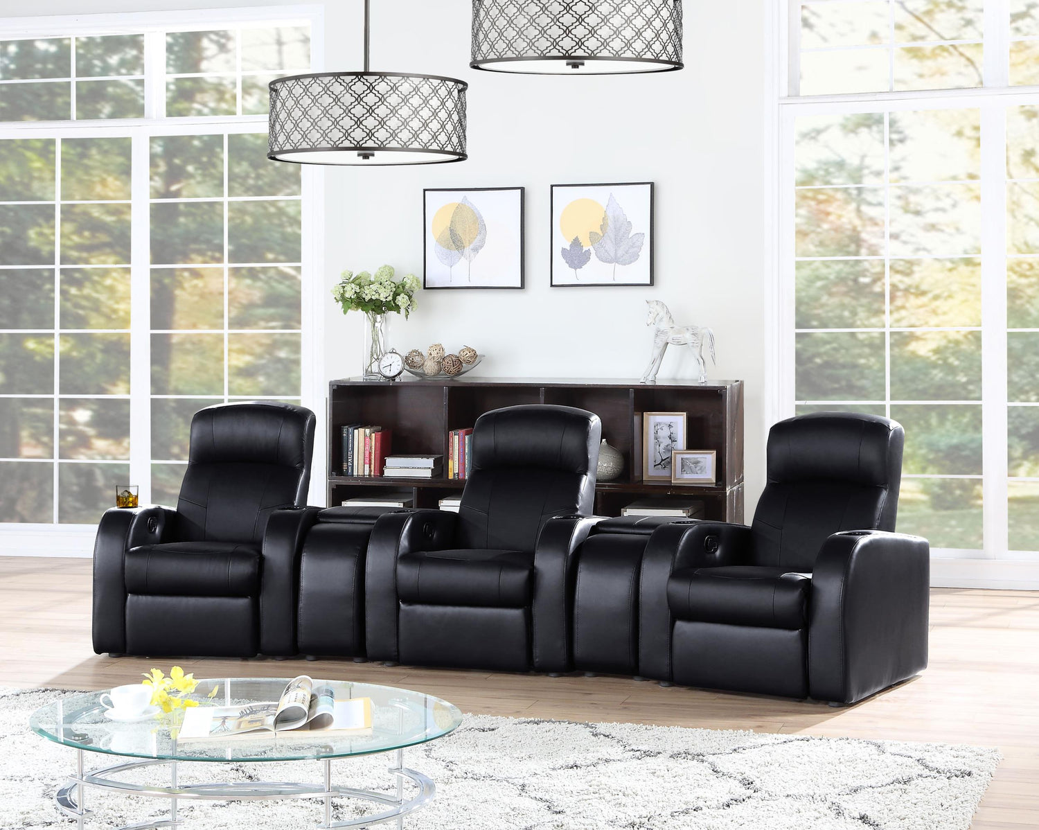 Coaster Cyrus 5-piece Upholstered Home Theater Seating