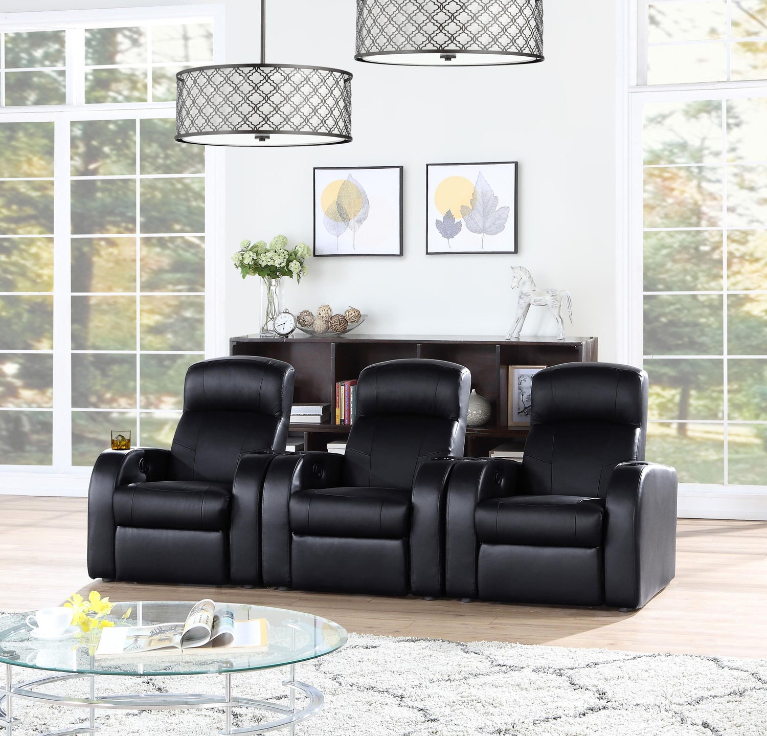 Coaster Cyrus 3-piece Upholstered Home Theater Seating