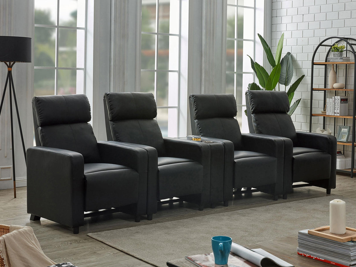 Coaster Toohey Upholstered Tufted Recliner Living Room Set Black