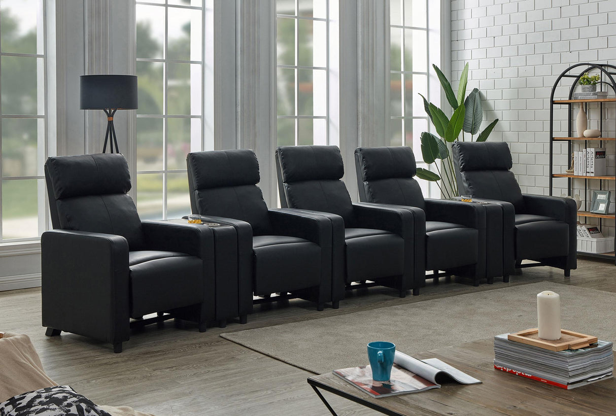 Coaster Toohey Upholstered Tufted Recliner Living Room Set Black