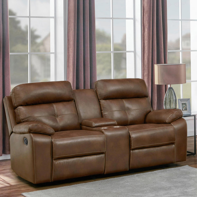 Coaster Damiano Button Tufted Glider Loveseat Tri-tone Brown
