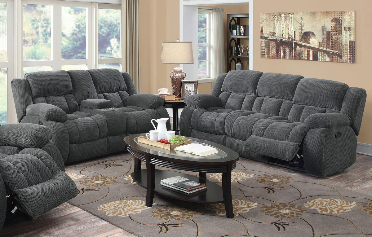 Coaster Weissman 2-piece Upholstered Reclining Sofa Set Grey