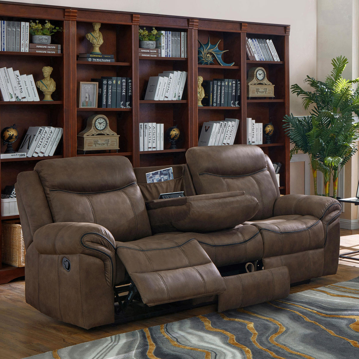 Coaster Sawyer Pillow Top Arm Motion Sofa Macchiato