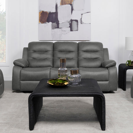Coaster Nova Upholstered Padded Arm Reclining Sofa Dark Grey