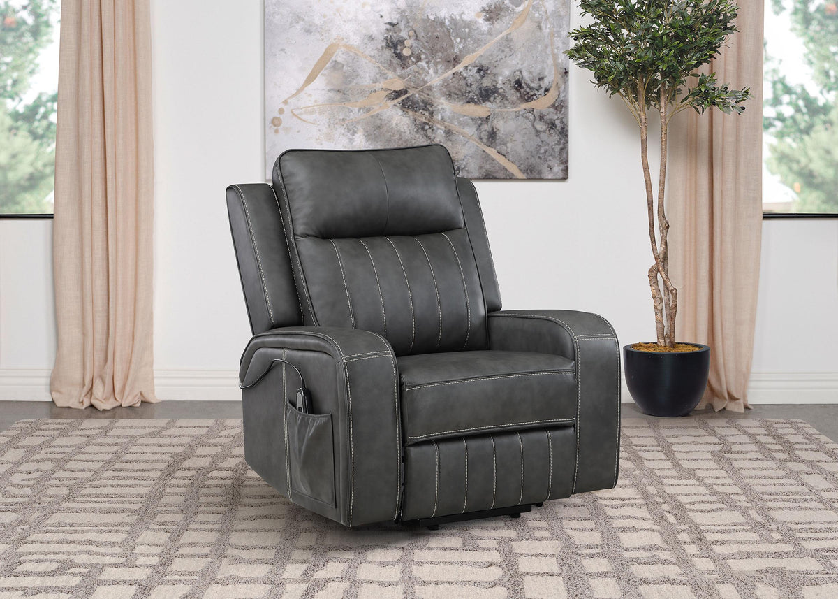 Coaster Raelynn Upholstered Power Lift Recliner Chair Grey