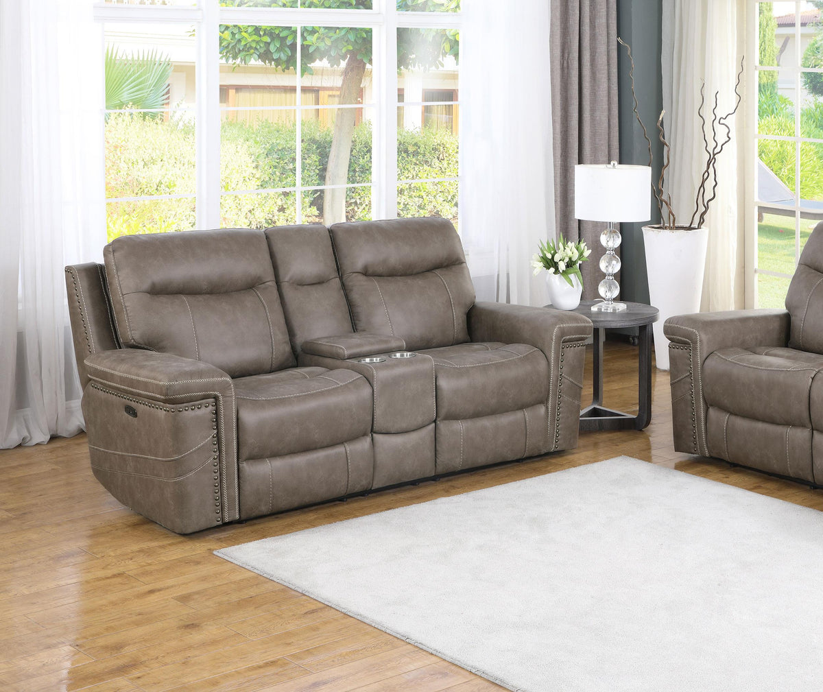 Coaster Wixom 1-drawer Dual Power Loveseat Taupe