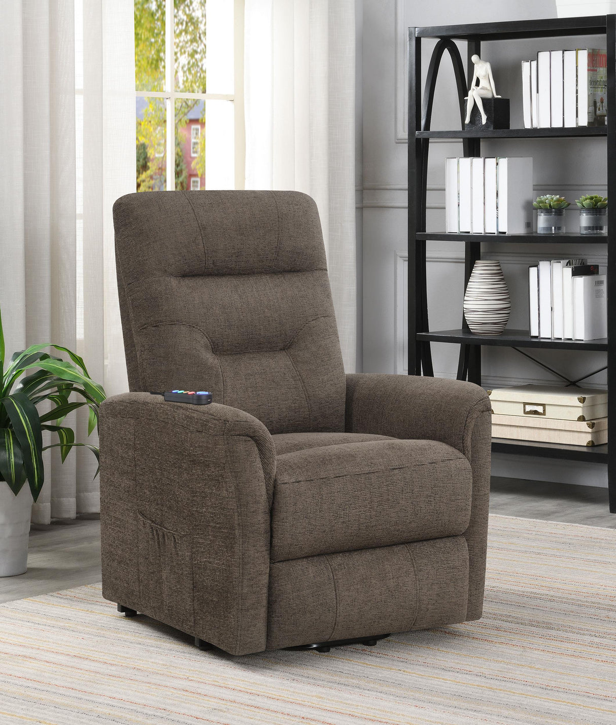 Coaster Henrietta Upholstered Power Lift Massage Chair Brown