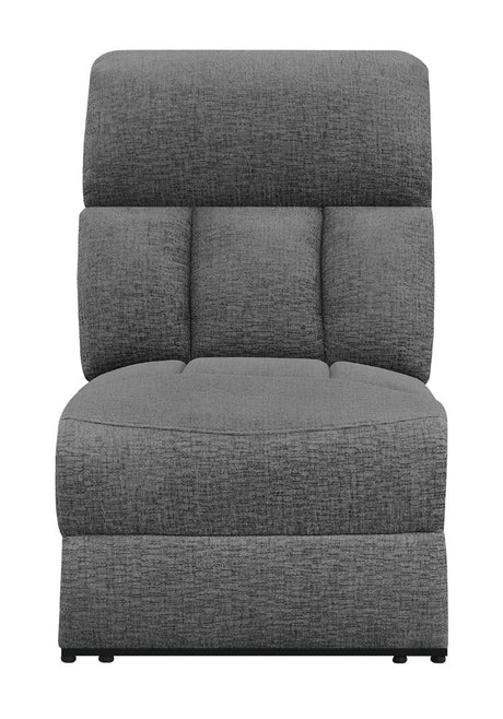 Coaster Bahrain Upholstered Armless Power Recliner Charcoal