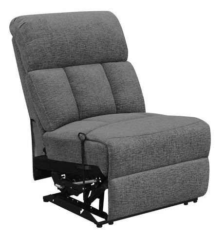 Coaster Bahrain Upholstered Armless Recliner Charcoal