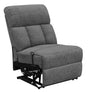 Coaster Bahrain Upholstered Armless Recliner Charcoal