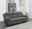 Coaster Bahrain Upholstered Motion Sofa Charcoal