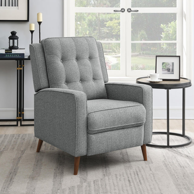Coaster Davidson Upholstered Tufted Push Back Recliner Grey