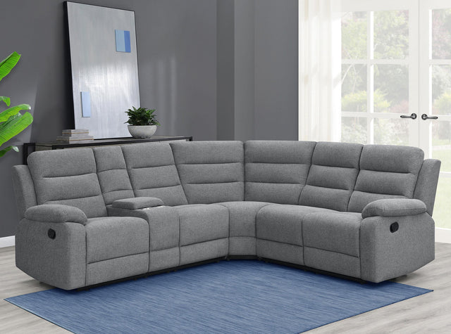 Coaster David Upholstered Reclining Sectional Sofa Smoke