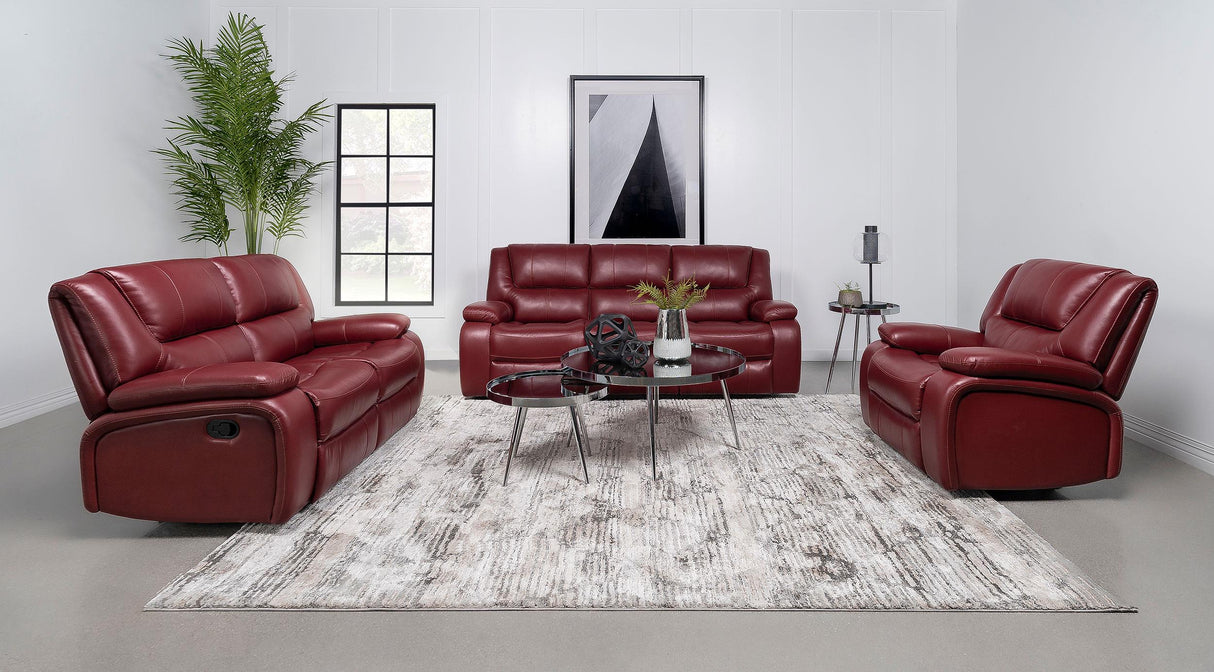 Coaster Camila 3-piece Upholstered Reclining Sofa Set Red